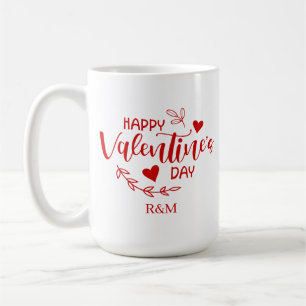 Frohen Valentinstag rotes Herz Kaffeetasse
