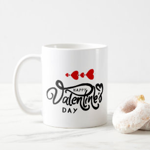 Frohen Valentinstag Rotes Herz Pfeile Romantik Lie Kaffeetasse