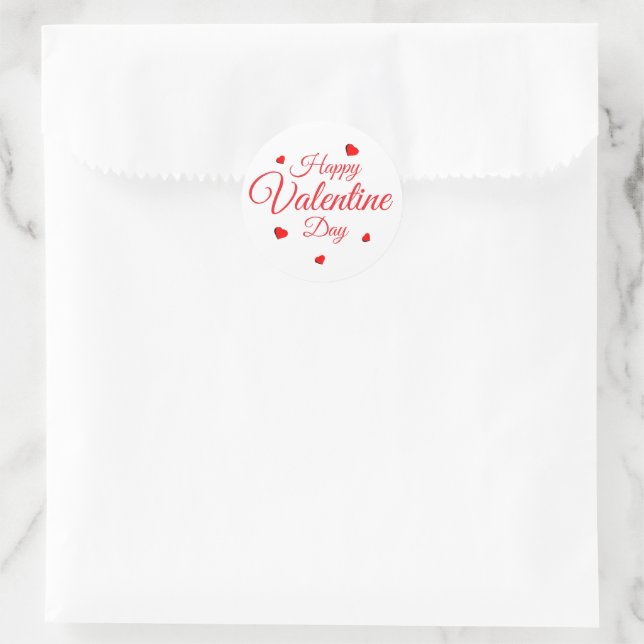 Frohen Valentinstag Runder Aufkleber (Tasche)