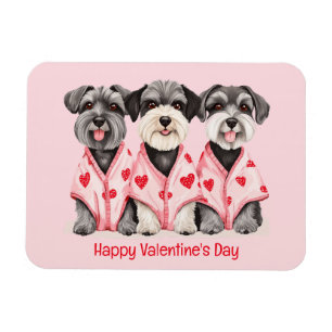 Frohen Valentinstag Schnauzer Hunde Magnet