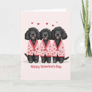 Frohen Valentinstag Schwarze Standard Pudel Hunde Karte