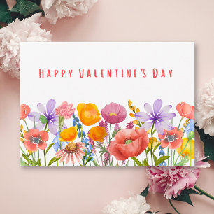 Frohen Valentinstag - Süße Blumen & Liebe Mitteilungskarte