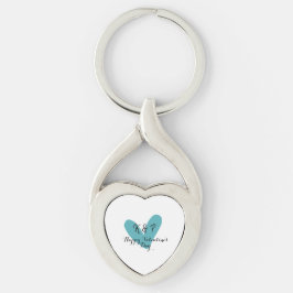 Frohen Valentinstag Türkis-Herz-Name Buchstabe  Schlüsselanhänger