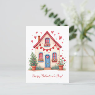 Frohen Valentinstag! Valentinskarte. Feiertagspostkarte