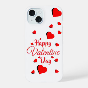 Frohen Valentinstag weiß iPhone 15 Hülle