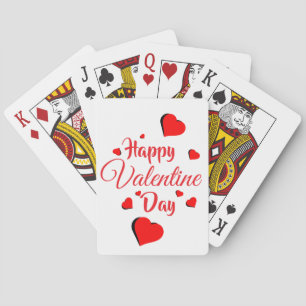Frohen Valentinstag weiß Spielkarten
