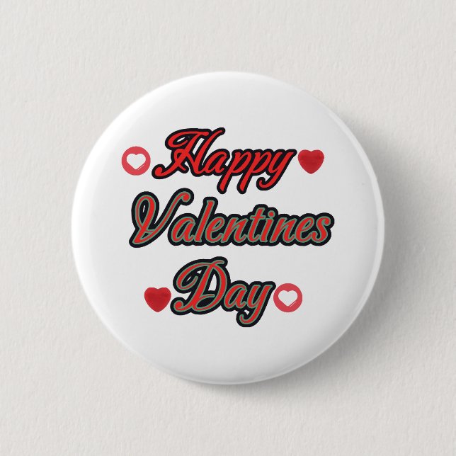 Frohen Valentinstag zum Geschenk Button (Vorderseite)