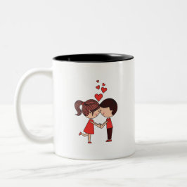 Frohen Valentinstag  Zweifarbige Tasse