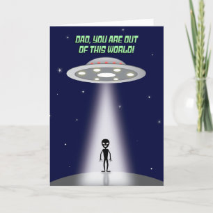 Frohen Vatertag Außerhalb dieser Welt UFO Alien Feiertagskarte