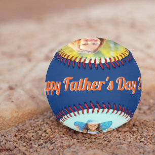 Frohen Vatertag Blau Orange Weiß Benutzerdefiniert Baseball