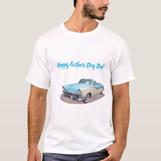 Frohen Vatertag Dad Oldtimer T-Shirt (Vorderseite)