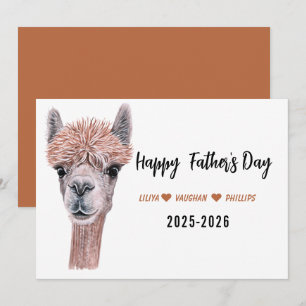 Frohen Vatertag für Papa Süßes Lama Feiertagskarte