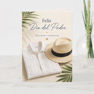 Frohen Vatertag mit Guayabera und Hut Karte