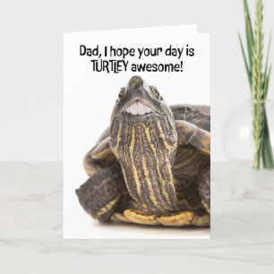 Frohen Vatertag Papa-Schildkröte Mit Großen Zähnen Feiertagskarte