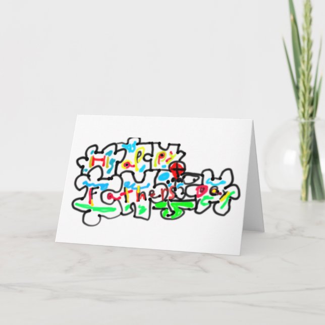 Frohen Vatertag Puzzle Kunst  Karte (Vorderseite)