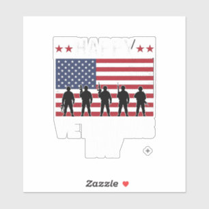 Frohen Veterans Day Flagge Silhouette Vektor Desig Aufkleber