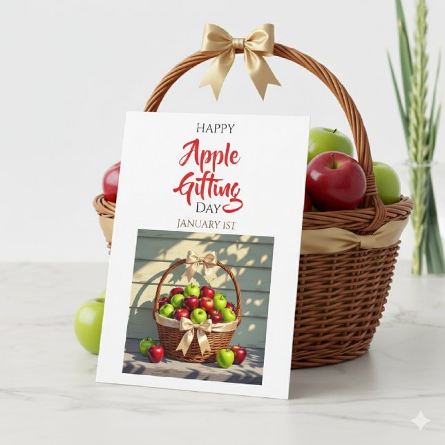 Froher Apfel-Geschenktag | 1. Januar Karte (Von Creator hochgeladen)