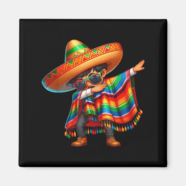 Froher Cinco de Mayo Dabbing Junge Mann mexikanisc Magnet (Vorne)