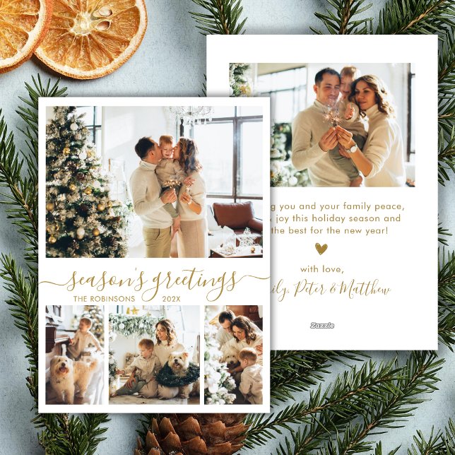 Froher Festtage Gold Script 4 Foto Weihnachten (Von Creator hochgeladen)