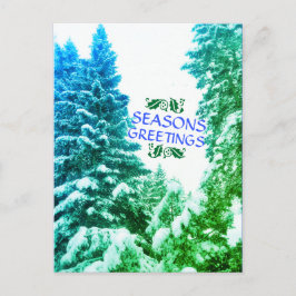 FROHER FESTTAGE TREES VERDE POSTCARD POSTKARTE