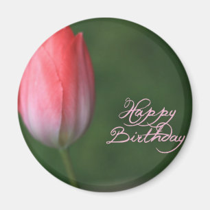 froher Geburtstag rote Tulpenblume Magnet