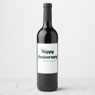 Froher Hochzeitstag Name Datum Jahr grün bla Weinetikett