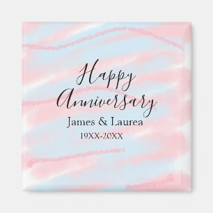 Froher Hochzeitstag Name Datum Jahr Pastell Magnet