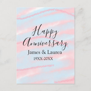 Froher Hochzeitstag Name Datum Jahr Pastell  Postkarte