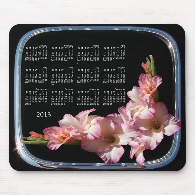 Froher Kalender gerahmtes ~ mousepad (Vorne)