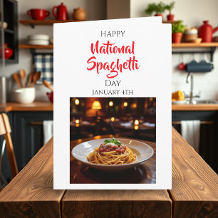 Froher Nationaler Spaghetti-Tag   4. Januar Karte