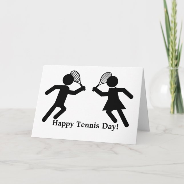 Froher Tennis-Tag Karte (Vorderseite)