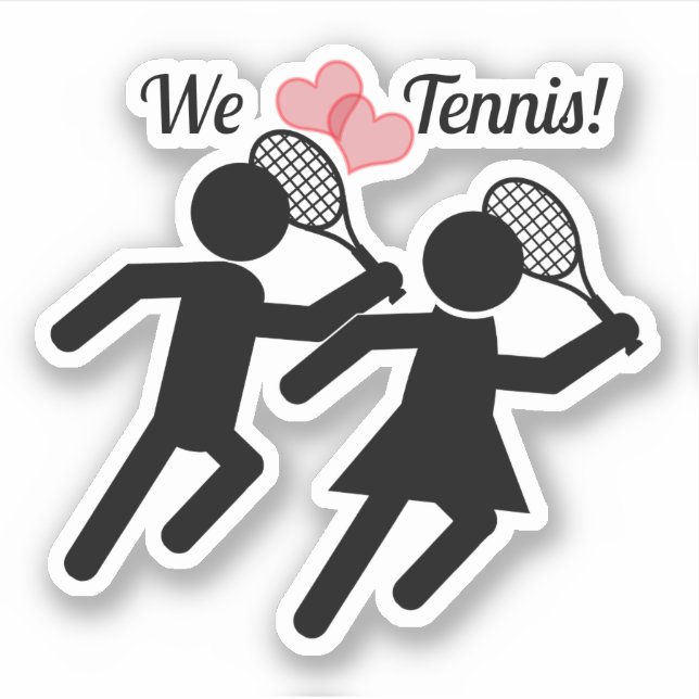 Froher Tennistag Aufkleber (Vorderseite)