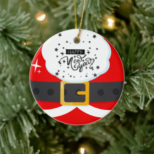 Frohes 2023 Neujahr Weihnachtsmann Anzug Ornament