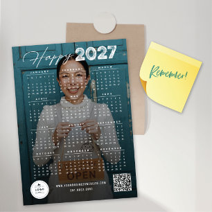 Frohes 2027 Kalender Neujahrsfoto Magnetkarte