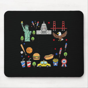 Frohes 250-jähriges Jubiläum USA 4. Juli Amerika M Mousepad