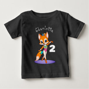 Frohes 2. Geburtstag Mädchen Balletttänzerin Fuchs Baby T-shirt