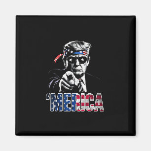 Frohes 4. Juli Amerika Trump Amerikanische Flagge Magnet