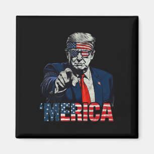 Frohes 4. Juli Amerika Trump Amerikanische Flagge Magnet
