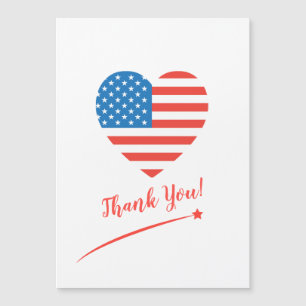 Frohes 4. Juli Amerika USA-Flagge Herz Patriotisch Magnetkarte