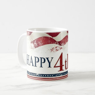 Frohes 4. Juli - Amerikanische Flagge im Vintage-D Kaffeetasse