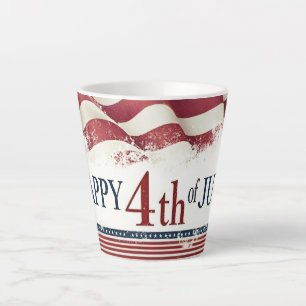 Frohes 4. Juli - Amerikanische Flagge im Vintage-D Milchtasse
