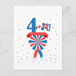 Frohes 4. Juli Amerikanische USA-Flagge Patriotisc Postkarte