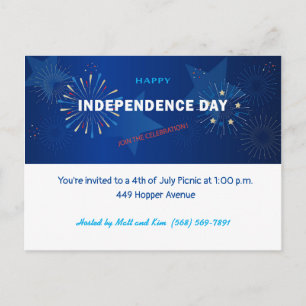 Frohes 4. Juli Amerikanischer USA Unabhängigkeitst Postkarte