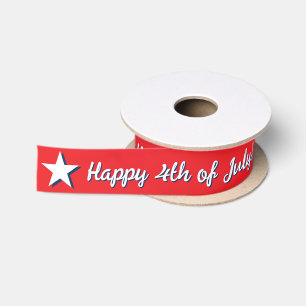 Frohes 4. Juli Amerikanisches Sternengeschenkband Satinband