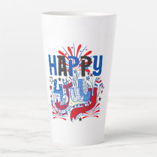 Frohes 4. Juli Feuerwerk USA-63261 Milchtasse