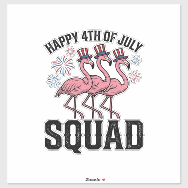 Frohes 4. Juli Flamingo Squad Vector Design_1 Aufkleber (Blatt)