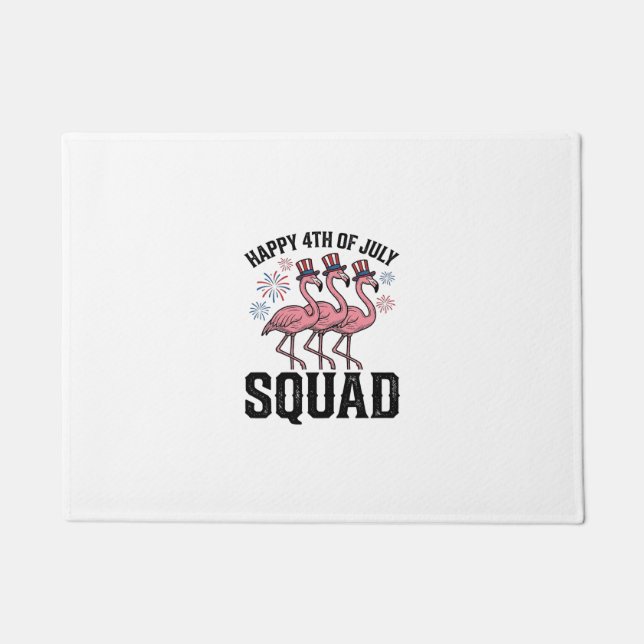 Frohes 4. Juli Flamingo Squad Vector Design_1 Fußmatte (Vorderseite)
