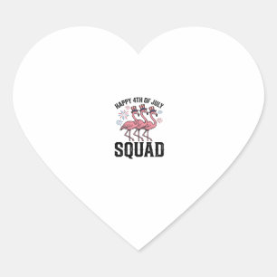 Frohes 4. Juli Flamingo Squad Vector Design_1 Herz-Aufkleber