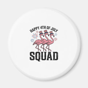 Frohes 4. Juli Flamingo Squad Vector Design_1 Magnet