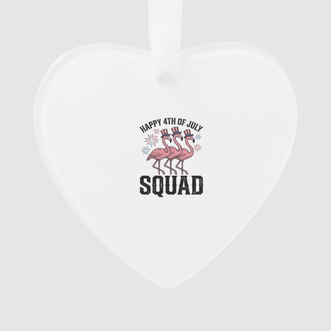 Frohes 4. Juli Flamingo Squad Vector Design_1 Ornament (Vorderseite)